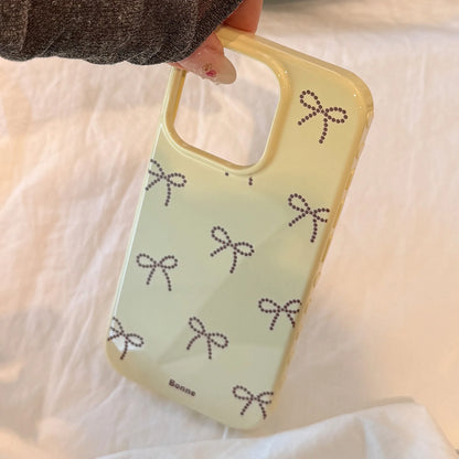 Korean Full Screen Candy Color Cute Bowknot Soft Phone Case For iPhone