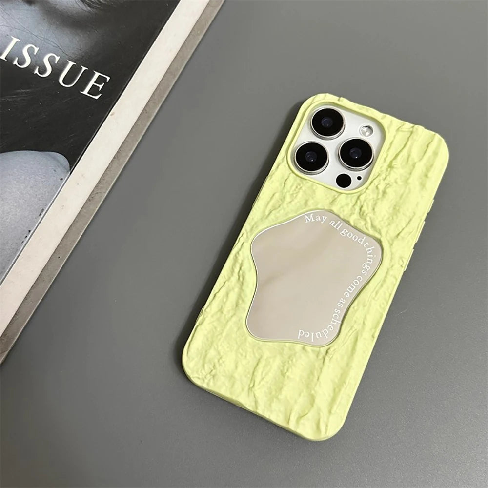 Rock Pattern Makeup Mirror Rose Phone Case