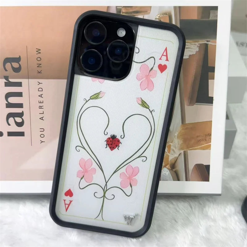 Wildflower Ins 3D Bikini Girl Poker A Flower Phone Case For iPhone