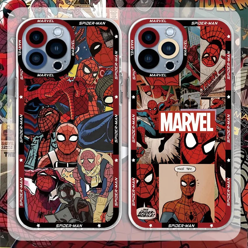 Clear Marvel Spider Man Cover Phone Case
