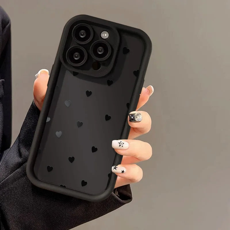 Simple Love Heart Soft Silicone Case For iPhone