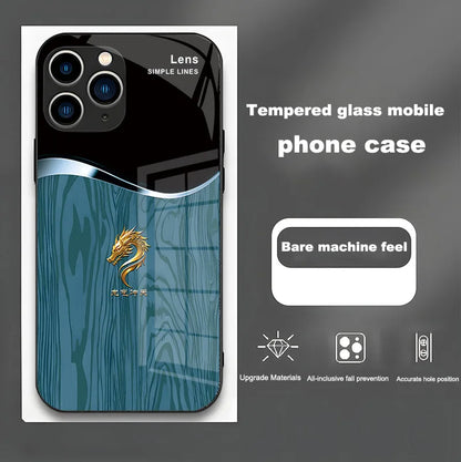 Luxury Grain Golden Dragon Led Light Phone Case Call Flash Glitter Cover For iPhone