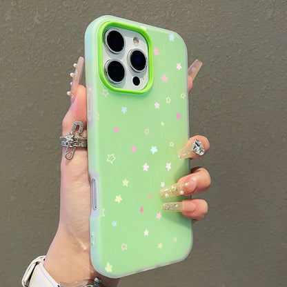 Cute Pastel Color Colorful Star Pattern Phone Case For iPhone