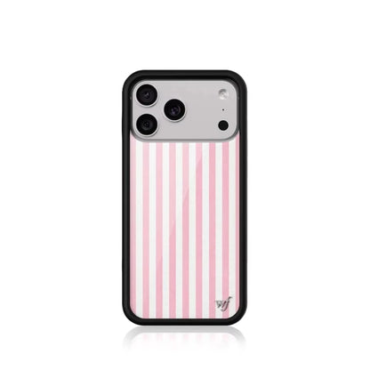 Wildflower Blue Pink White Stripes Phone Case For iPhone