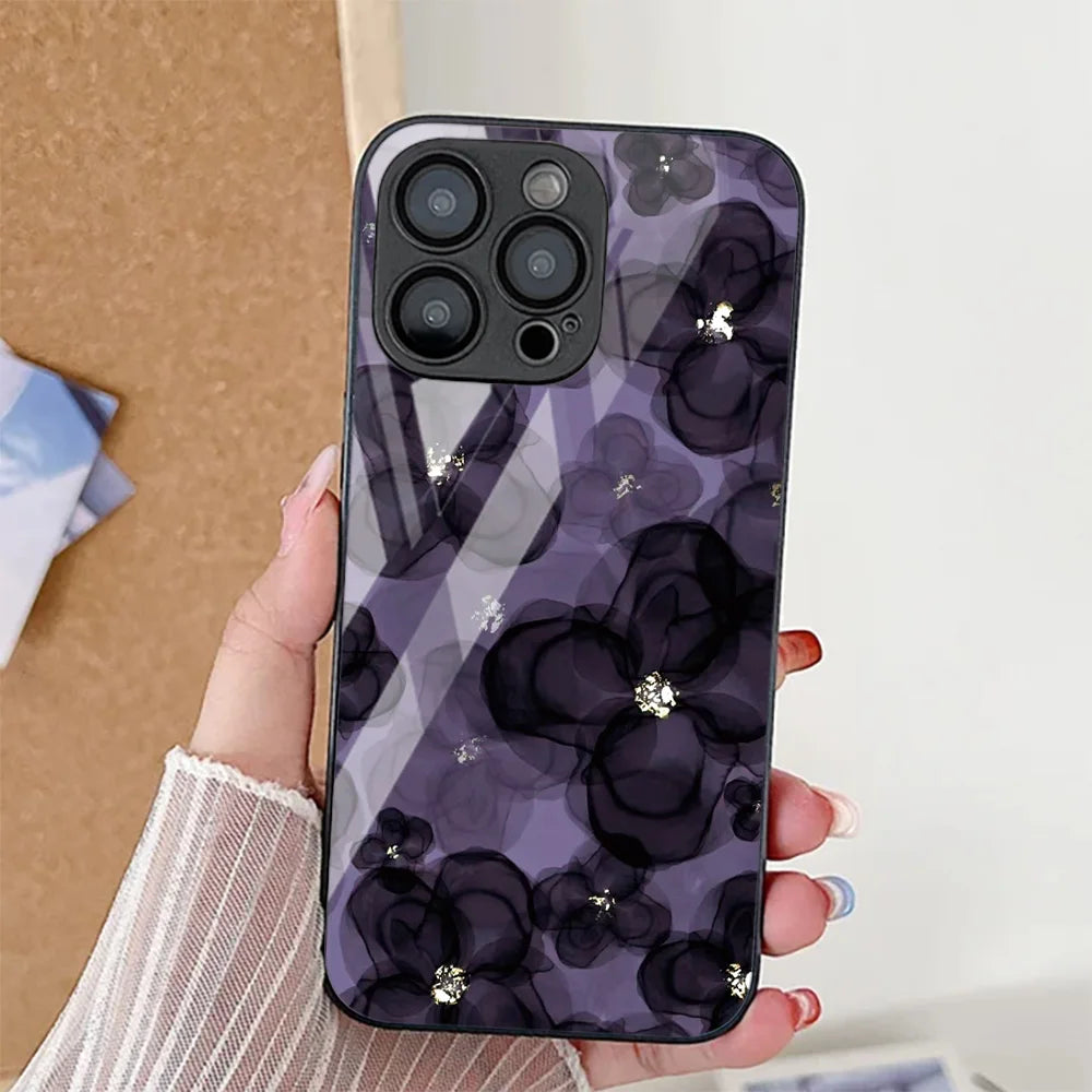 Black Flower Phone Case For iPhone