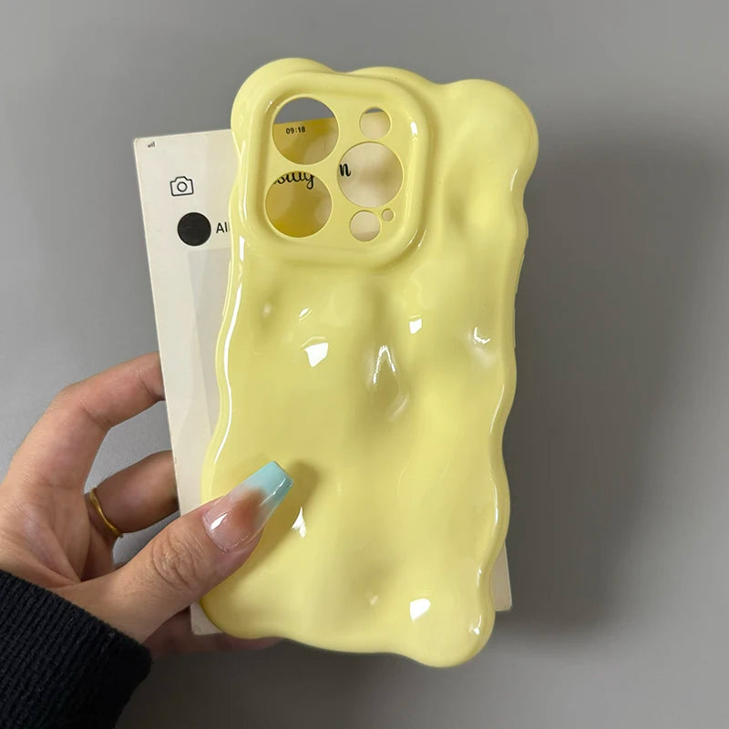 Candy Color Glossy 3D Meteorite Pattern Phone Case