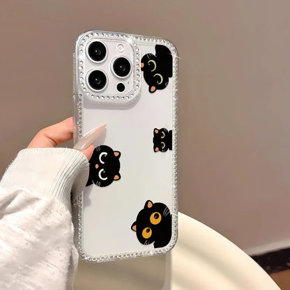 Bling Glitter Cute Cat Phone Case For iPhone