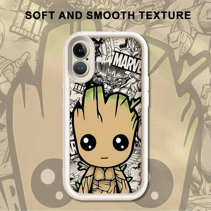 Marvel Cartoon Groot Iron Man Soft Cover Phone Case For iPhone