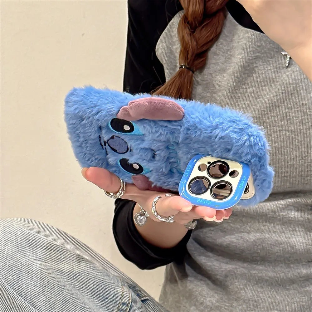 Plush Embroidered 3D Cartoon Stitch Phone Case