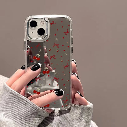 Cute Cherry Mirror Phone Case For iPhone
