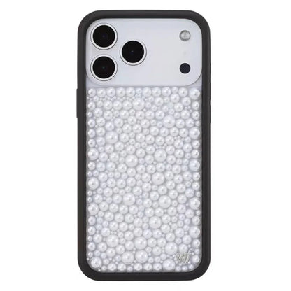 Wildflower White Pearl Shiny Phone Case For iPhone