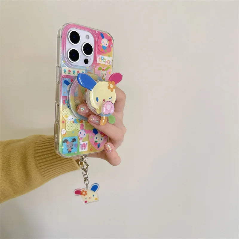 Rainbow Rabbit Dopamine Bunny Art Phone Case For Magsafe iPhone