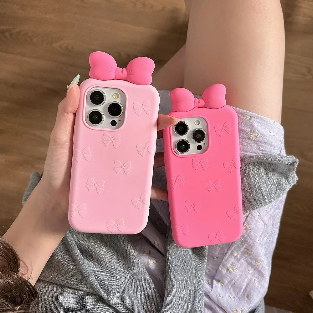Cute 3D Bow Tie Soft Silicone Phone Case