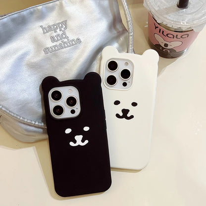 Funny 3D Cartoon Nagano Bear Phone Case Soft Silicone Cover For iPhone