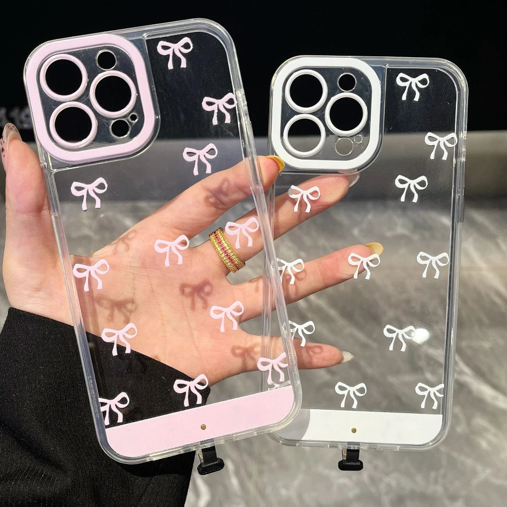 Change Color Luminous Call Light Up Flash Bowknot Phone Case For iPhone