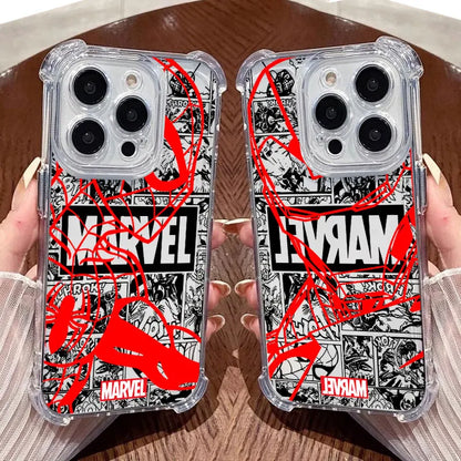 Marvel Spiderman Ironman Avengers Clear Case For iPhone