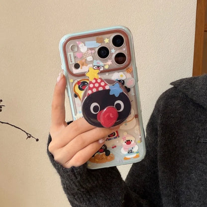 Kawaii Cartoon Penguin Magnetic Bracket Phone Case For iPhone