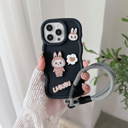 Wrist Strap Cartoon Cloth Lala Phone Case For iPhone