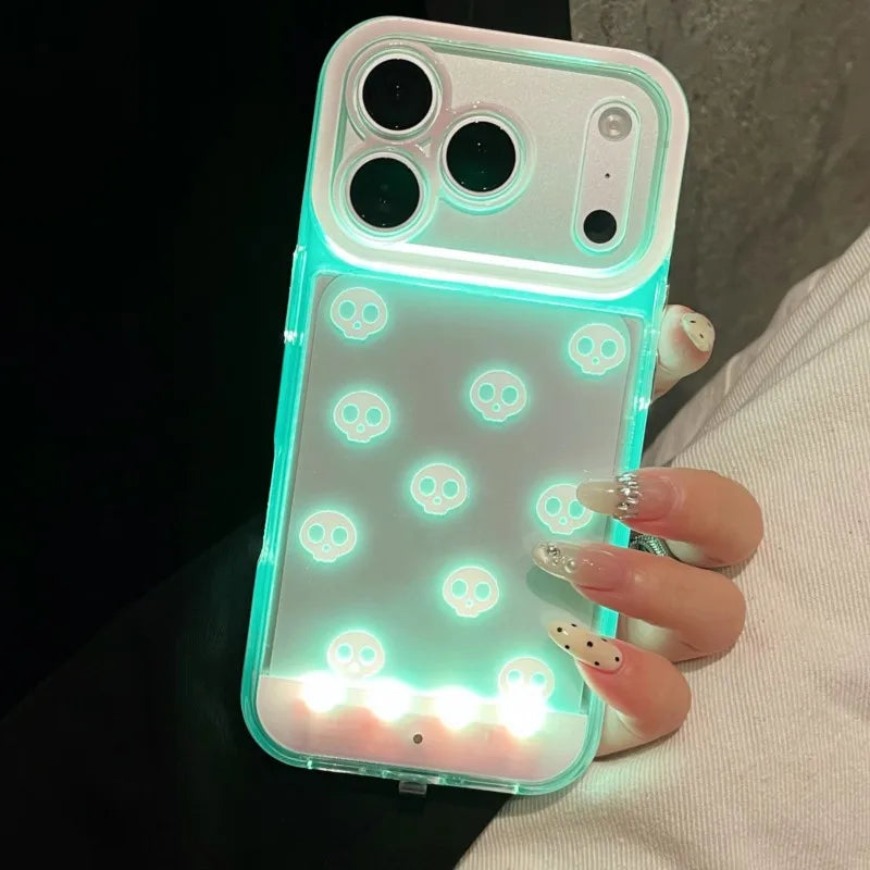Gothic Luminous Skull LED Light Up Phone Case For iPhone