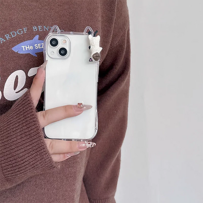 Compatible Cute Cat Ears Soft Phone Case