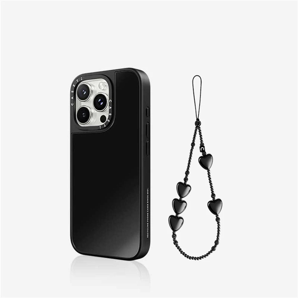 Makeup Mirror MagSafe Phone Case With Bracelet Wrist Charm For iPhone