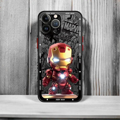 Case For iPhone Funda Back Phone Cover Marvel Sipiderman Ironman