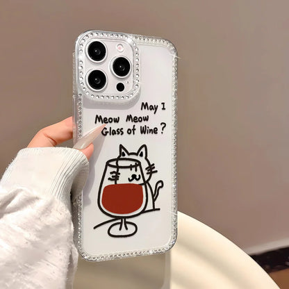 Bling Glitter Cute Cat Phone Case For iPhone