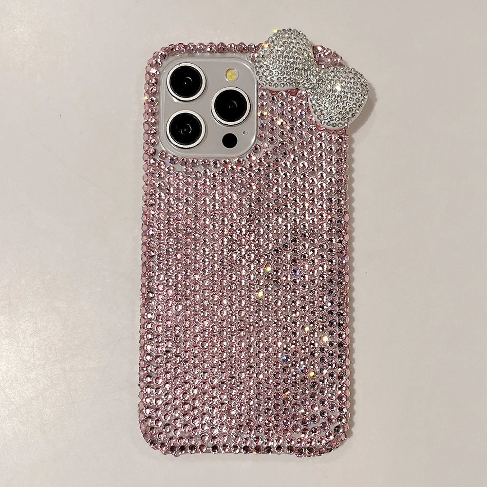 3D Glitter Bowknot Diamond Crystal Phone Case For iPhone Shockproof Bling Cover Case