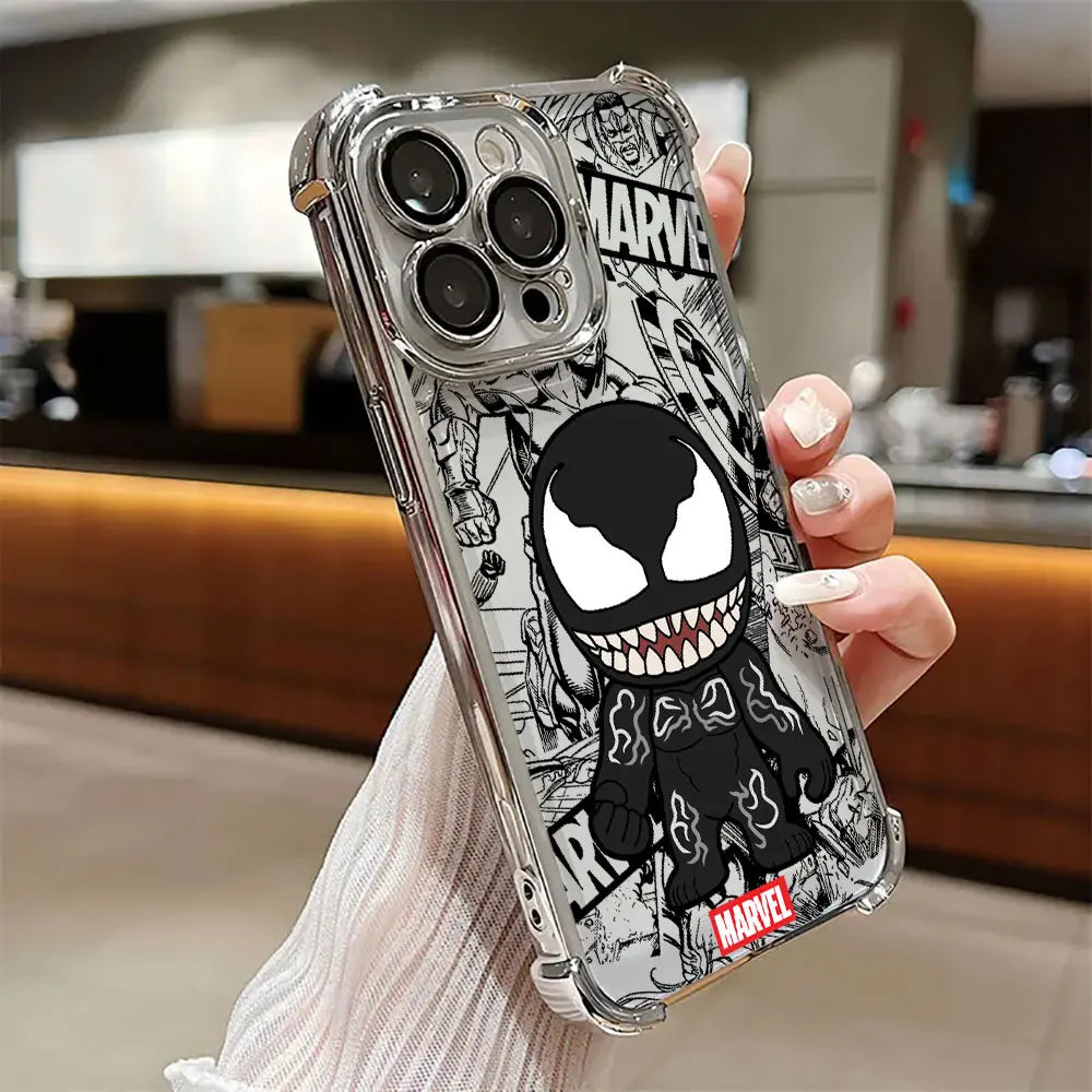 Marvel Cartoon Venom Iron Man Hulk Shockproof Case For iPhone