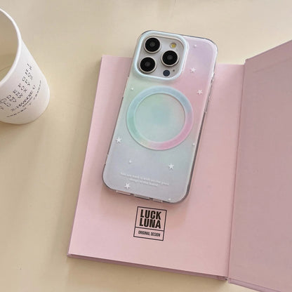 Gradient Shell Magnetic Stand Holder Cartoon Strawberry Phone Case