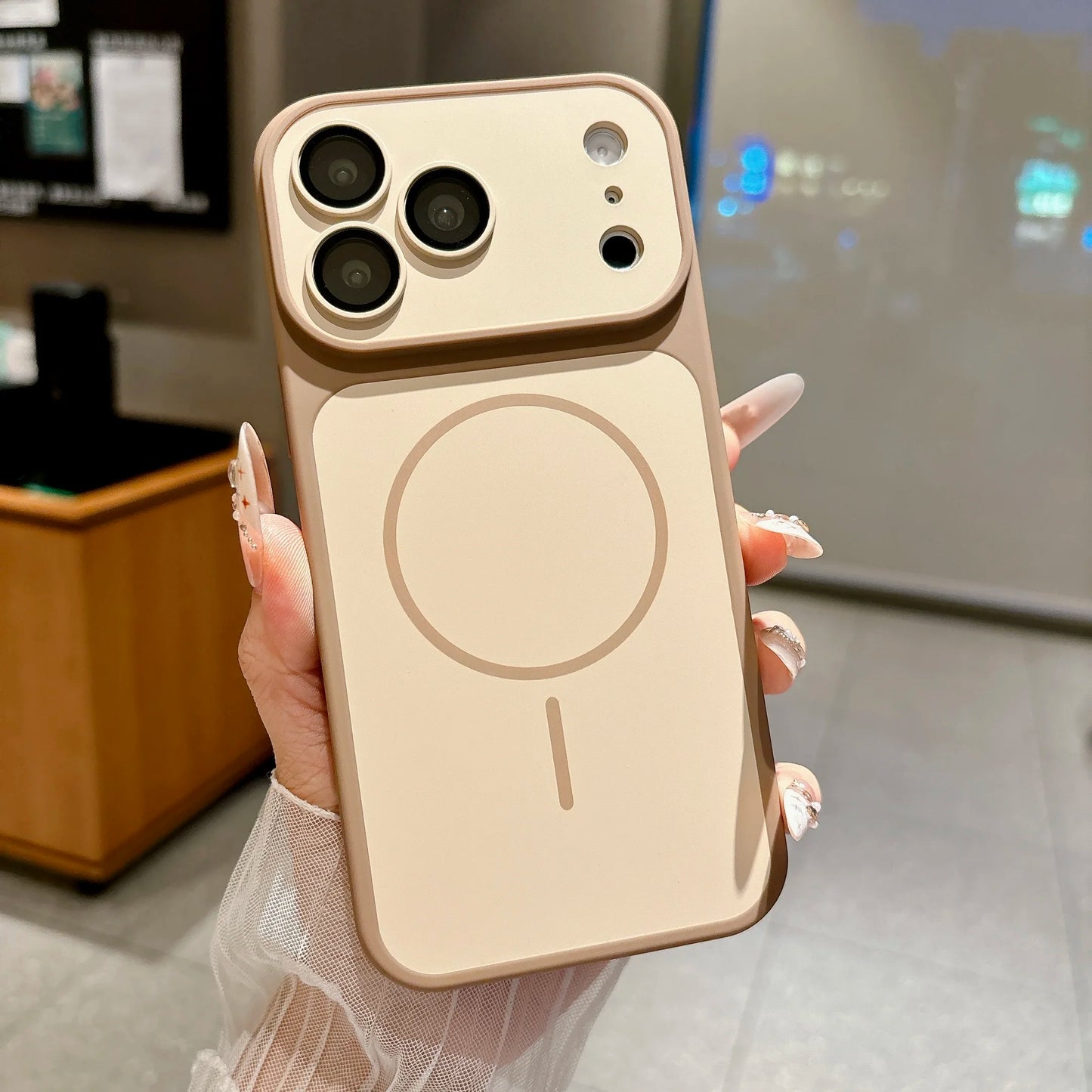 Shockproof Frosted Contrast Color Magnetic Case For iPhone