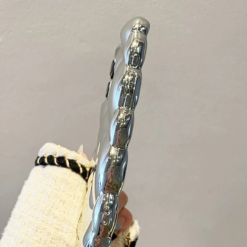 Fashion Plating Silver Rhombus Plaid Pattern Phone Case