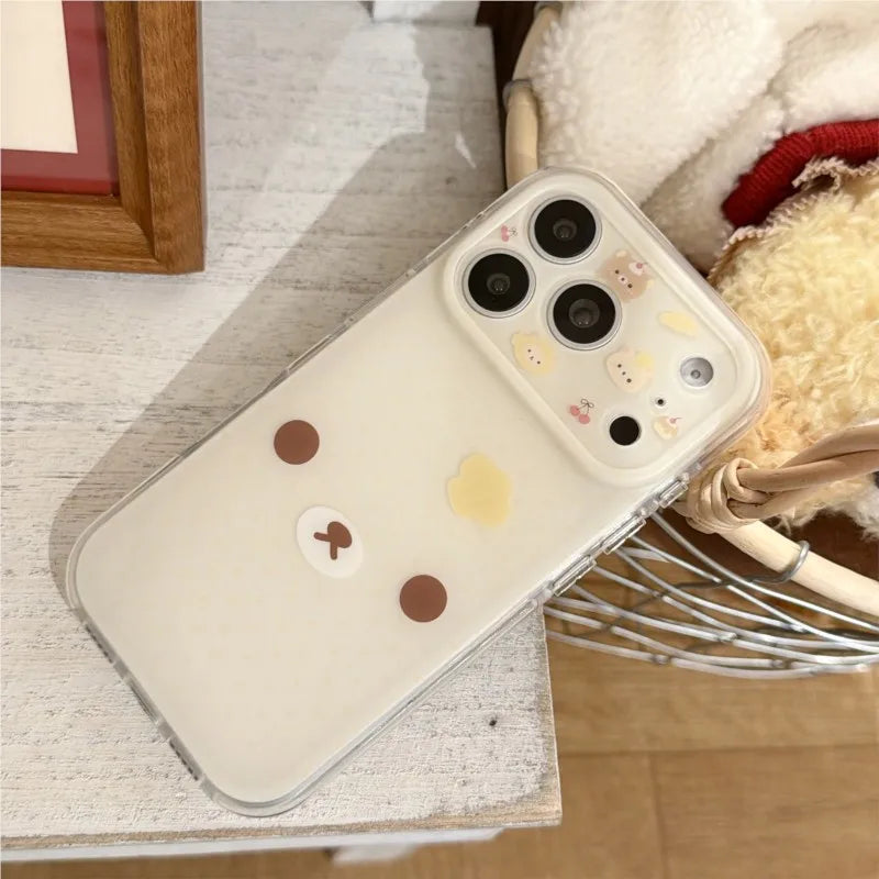 Cartoon Cute Rilakkuma White Brown Bear Suitable For iPhone