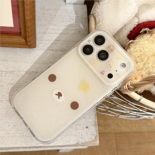 Cartoon Cute Rilakkuma White Brown Bear Suitable For iPhone