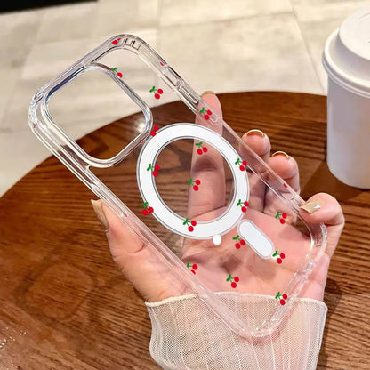 For Magsafe Wireless Charger Case For iPhone Air Cute Cherry Print Phone Cover