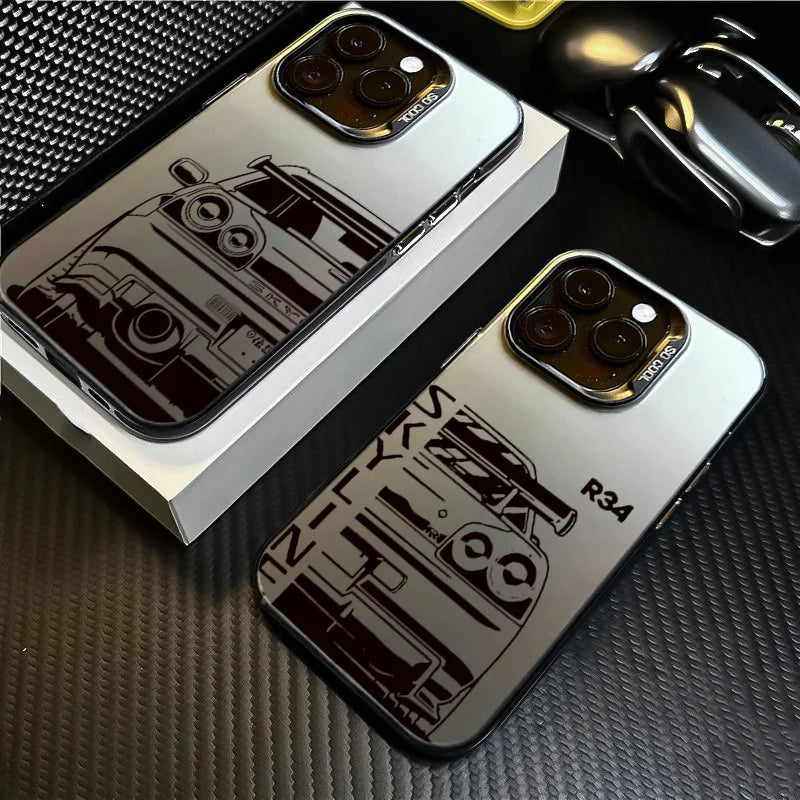 Cool Car Design Phone Case For iPhone Laser Silver Cover