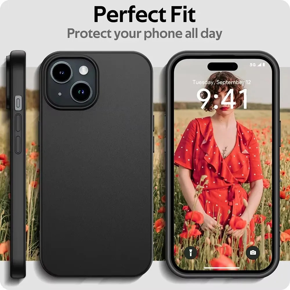Luxury Matte Silicone Soft Case For iPhone