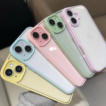 Luxury Clear Candy Color Case For iPhone Clear Acrylic Bumper Protection Cases Cover