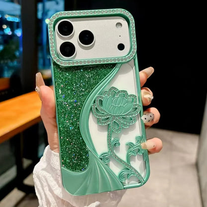 Glitter Flower Cover Funda For iPhone Shiny Soft Shockrof Case