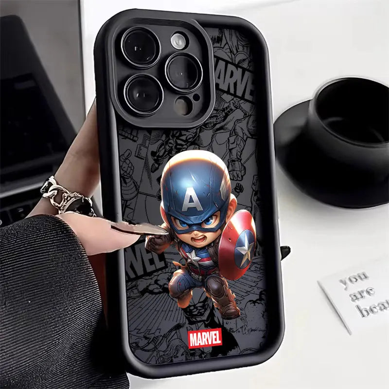Cute Marvel Ironman Spiderman Silicon Case For Apple iPhone