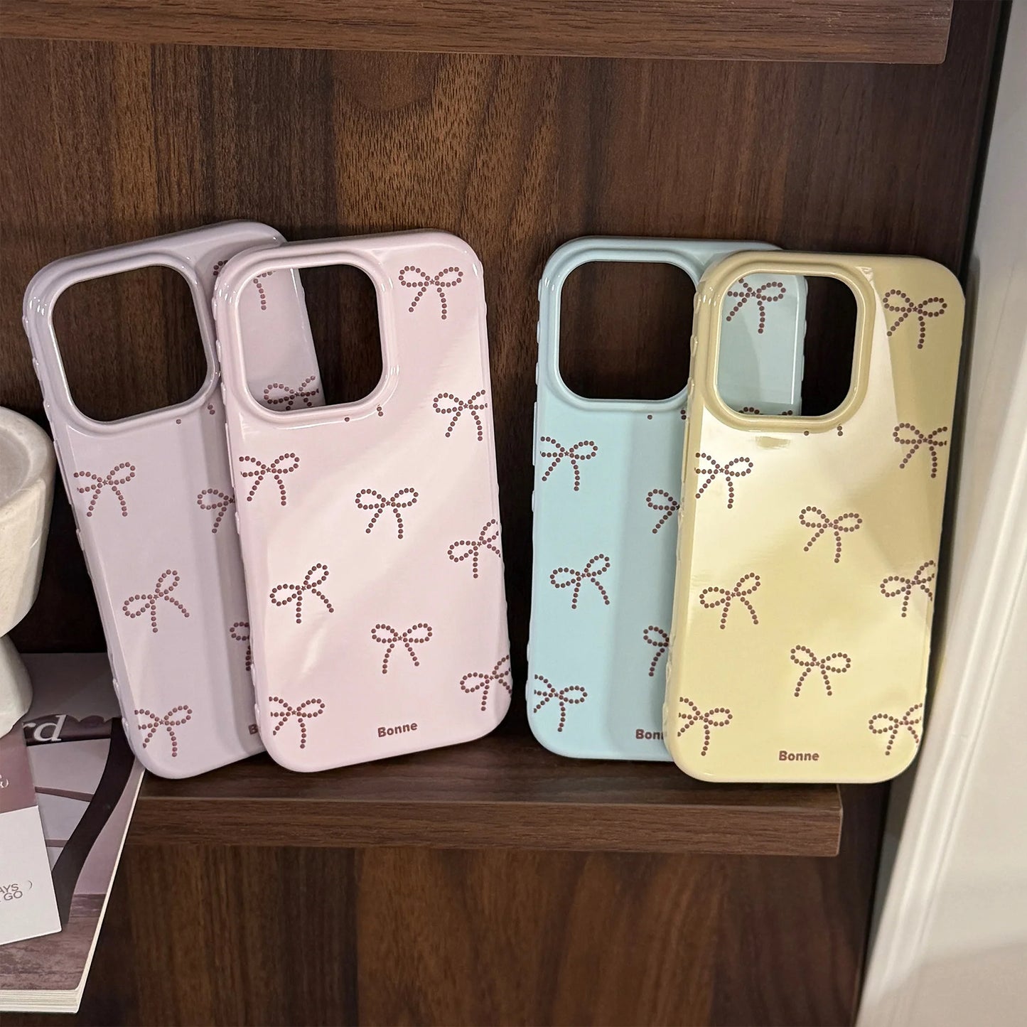 Korean Full Screen Candy Color Cute Bowknot Soft Phone Case For iPhone