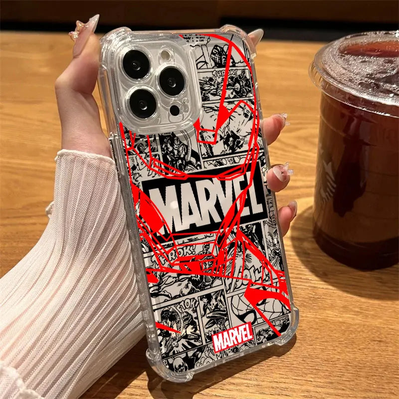 Marvel Spiderman Ironman Avengers Clear Case For iPhone