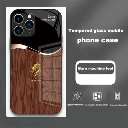 Luxury Grain Golden Dragon Led Light Phone Case Call Flash Glitter Cover For iPhone