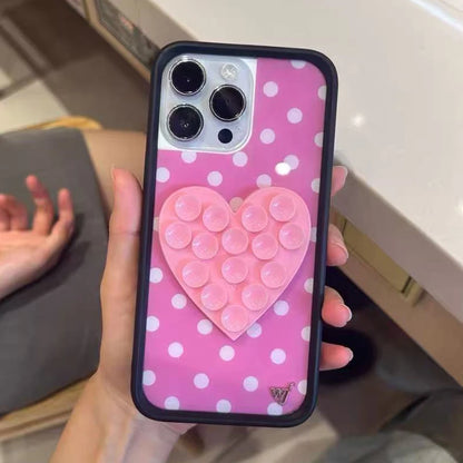 Wildflower Love Sucker Sucking Disc Phone Case For iPhone