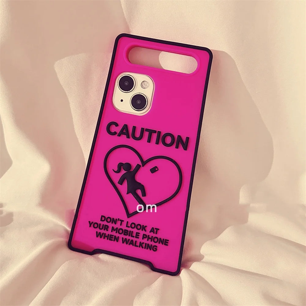 Glow In The Dark Creative Funny Warning Sign Phone Case