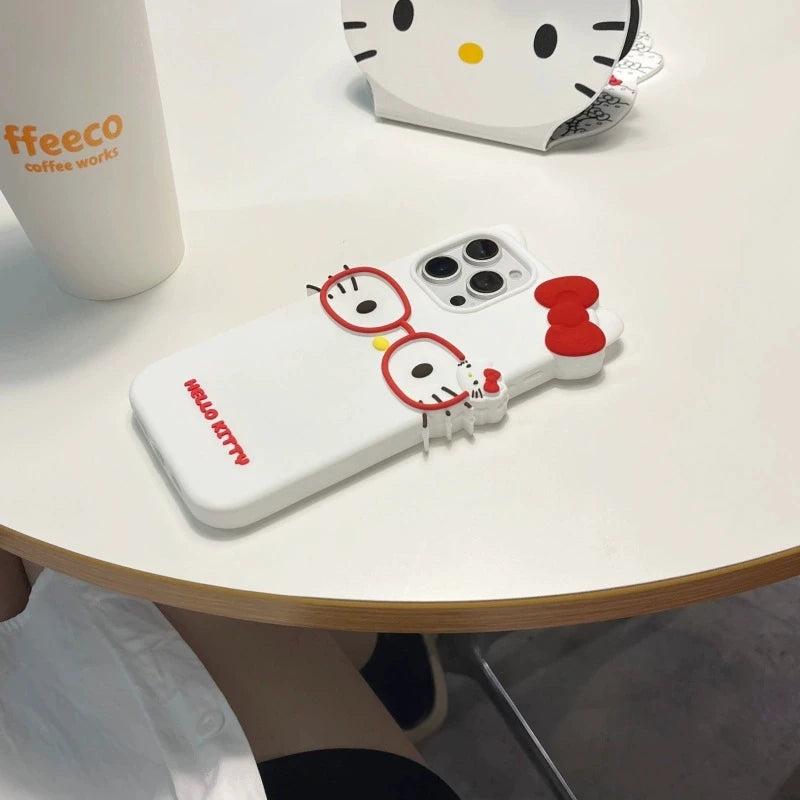 Glasses Cat For iPhone Silicone Soft Cover Case
