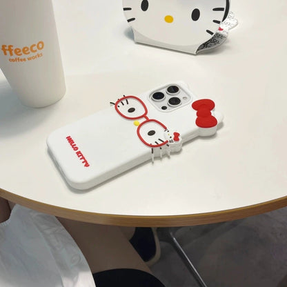 Glasses Cat For iPhone Silicone Soft Cover Case
