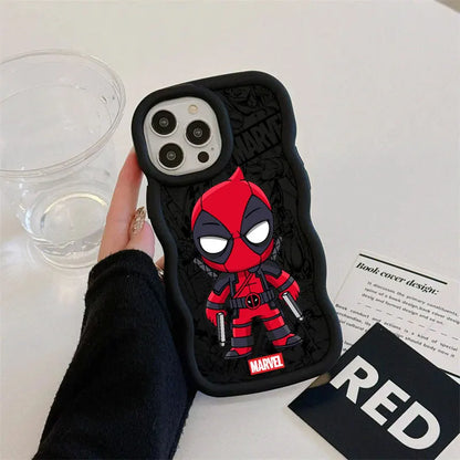 Marvel Cute Deadpool Groot Raccoon Candy Phone Case For iPhone