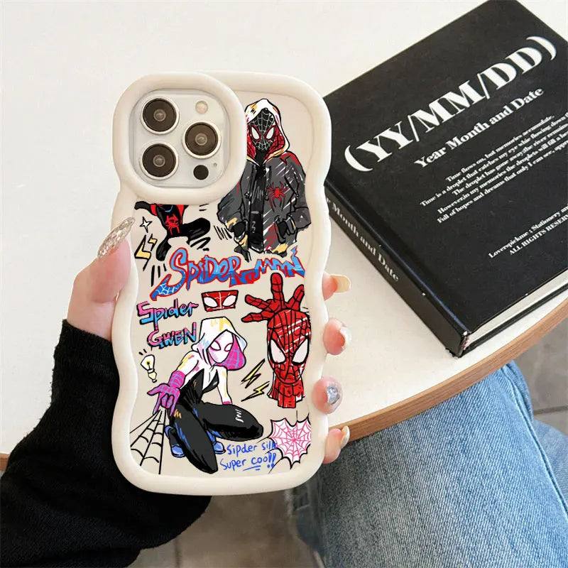 Spider Gwen Spiderman Miles Morales Candy Color Phone Case For iPhone
