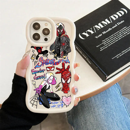 Spider Gwen Spiderman Miles Morales Candy Color Phone Case For iPhone